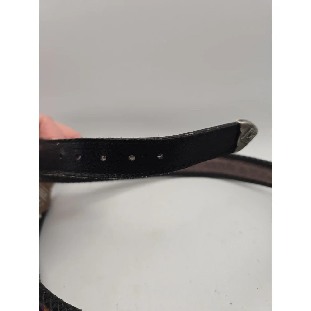 Vintage 1990s Southwestern Style Leather Belt Xlarge 41
